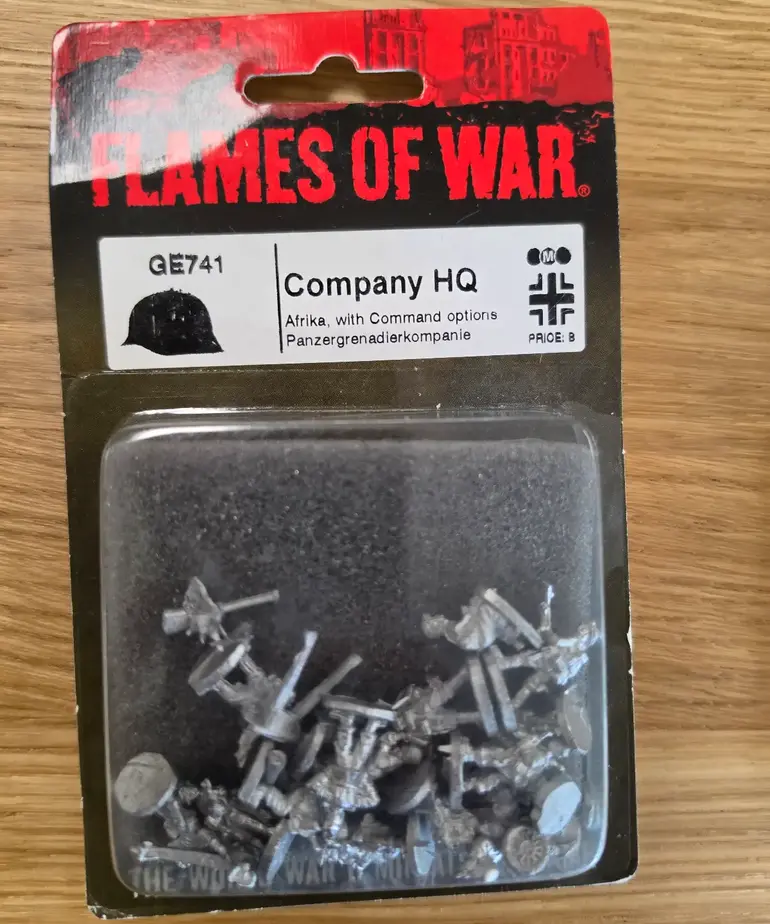 Flames of War NOS: Flames Of War GE741 Company HQ Afrika, with Command Options Panzergrenadierkompanie