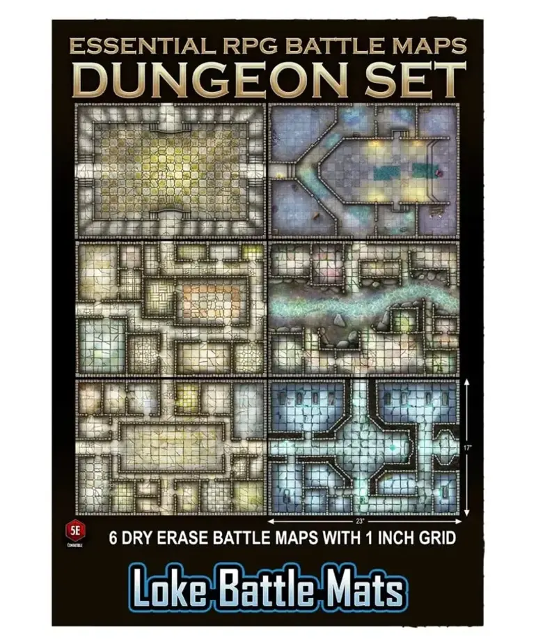 Loke Battlemats Essential RPG Battle Maps: Dungeon Set