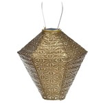 ESSCHERT DESIGN LUM109 Diamond Sashiko Design Lantern, Gold