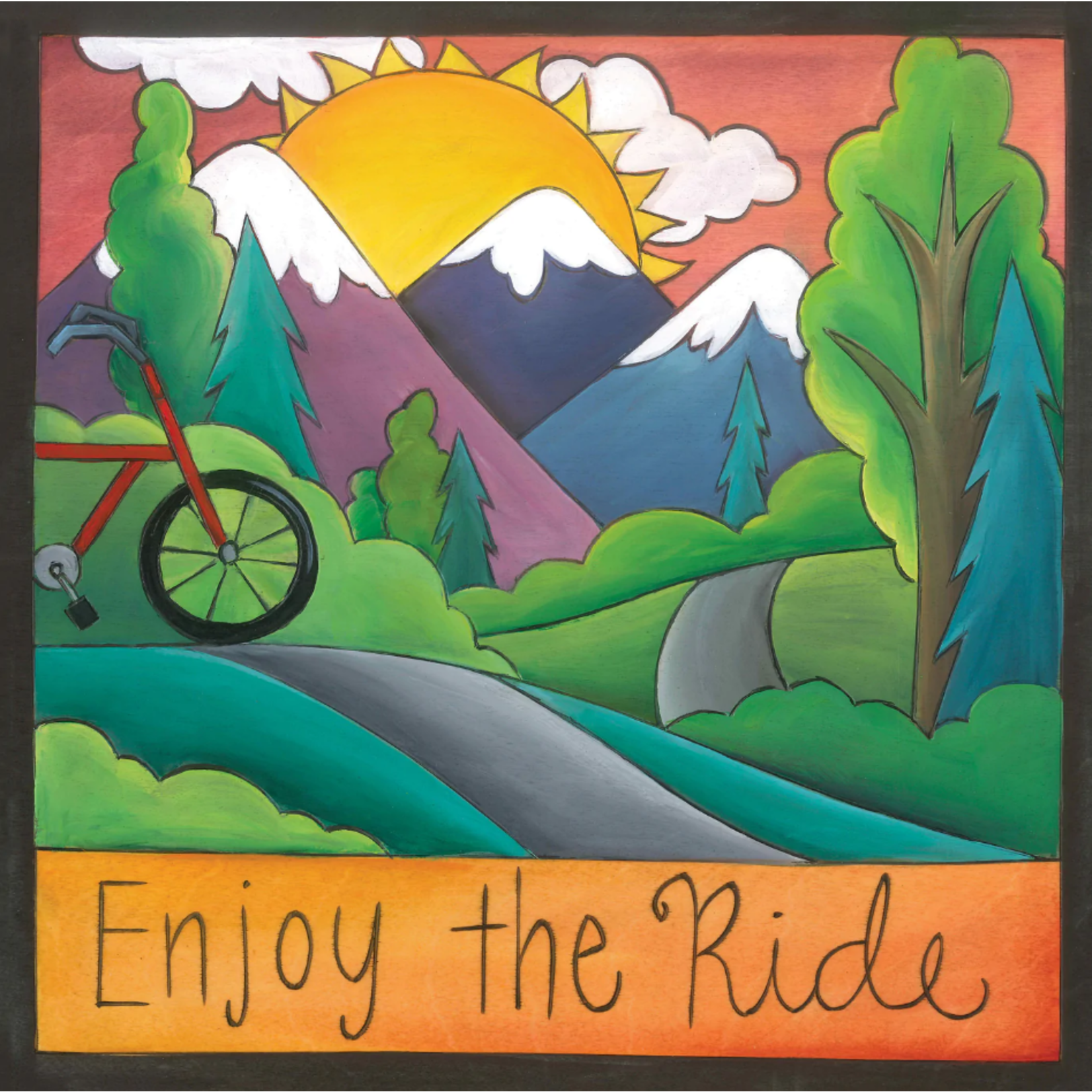 SINCERELY, STICKS OPEN ROAD - WOOD WALL ART  "ENJOY THE RIDE"