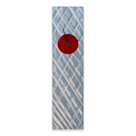 PLAID RECTANGULAR WALL CLOCK RED (ALUMINUM)