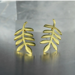 Fern Post Earrings in Brass
