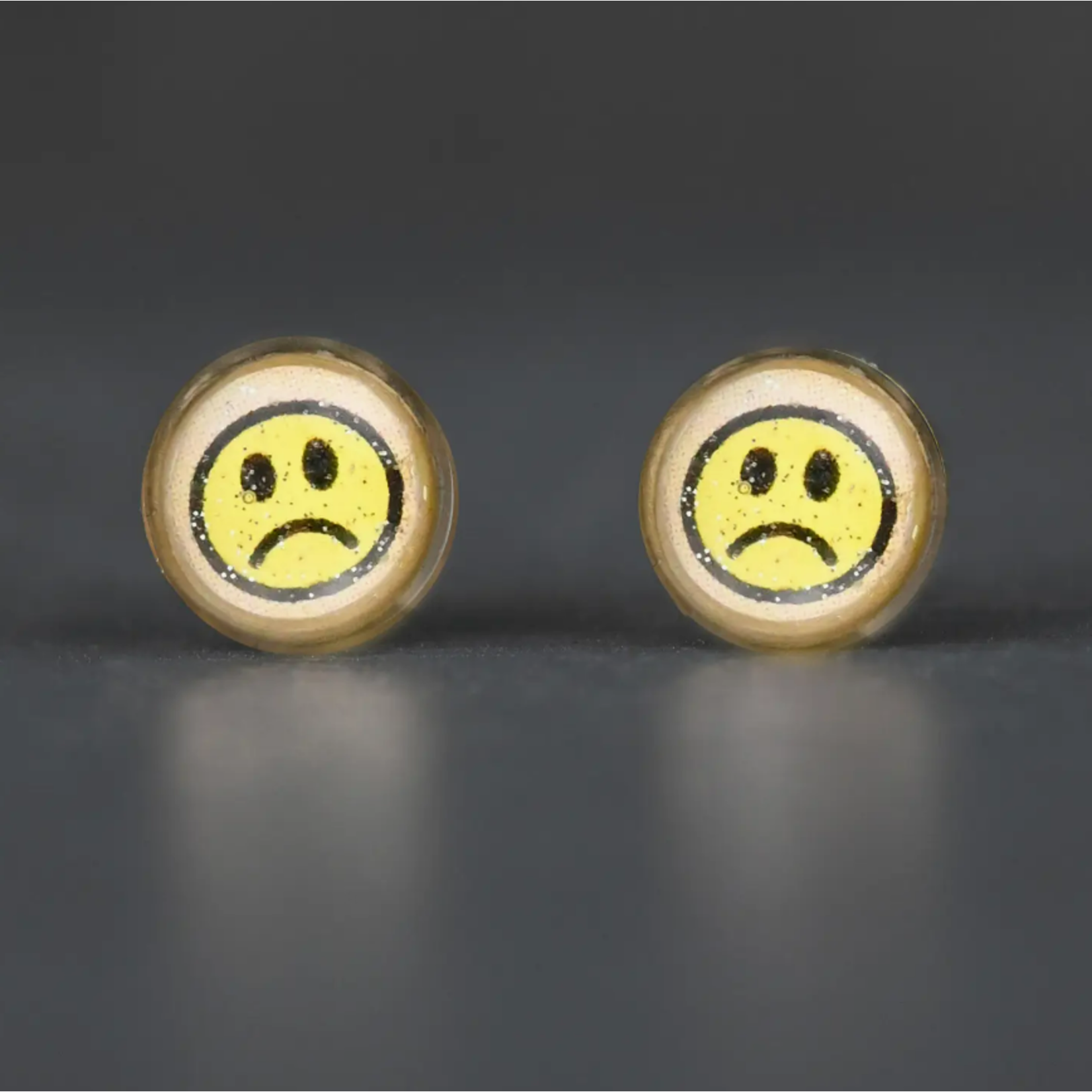Small Picture Stud Earrings (Unhappy Face)