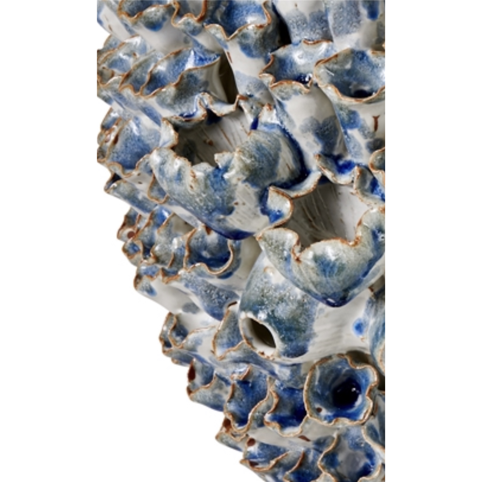 BLUE AND WHITE LARGE CORAL VASE