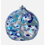 Holiday Calico Oil Lamp - 3" / Blues