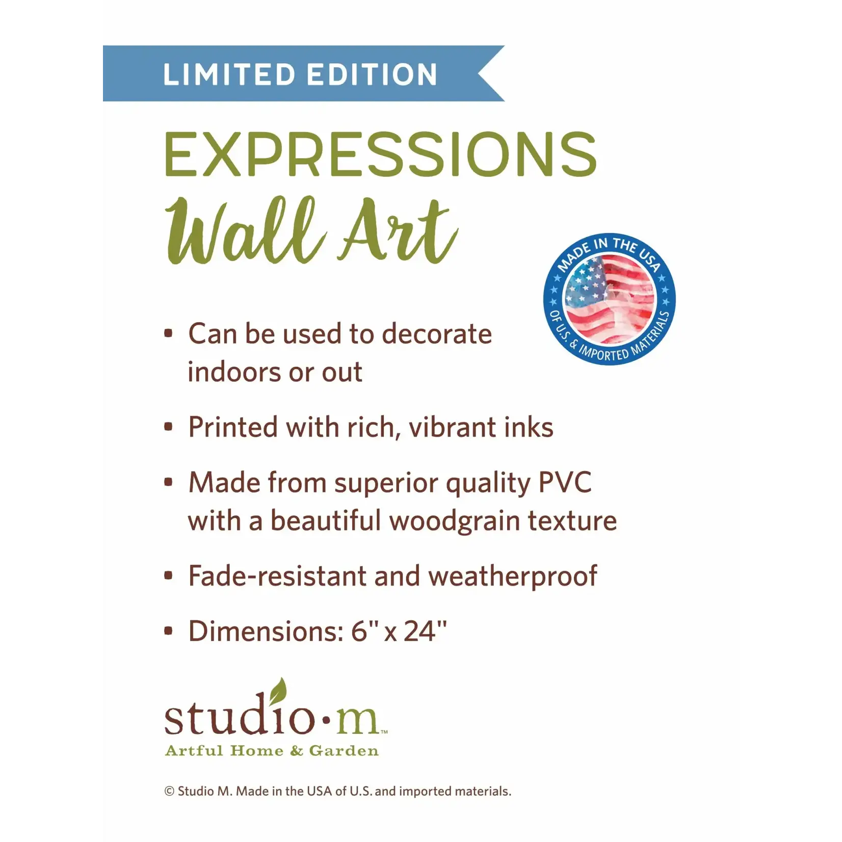 STUDIO-M WAYS TO BE HAPPY EXPRESSIONS INDOOR/OUTDOOR WALL ART