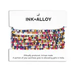 INK+ALLOY Sage confetti beaded 10 strand stretch bracelets multicolor