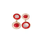 INK+ALLOY Betty semi-precious mixed stone and enamel drop earrings red/blush