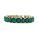 INK+ALLOY Etta small rectangle stone stretch bracelet emerald