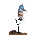 KINGFISHER HAND CARVED TABLETOP SCULPTURE