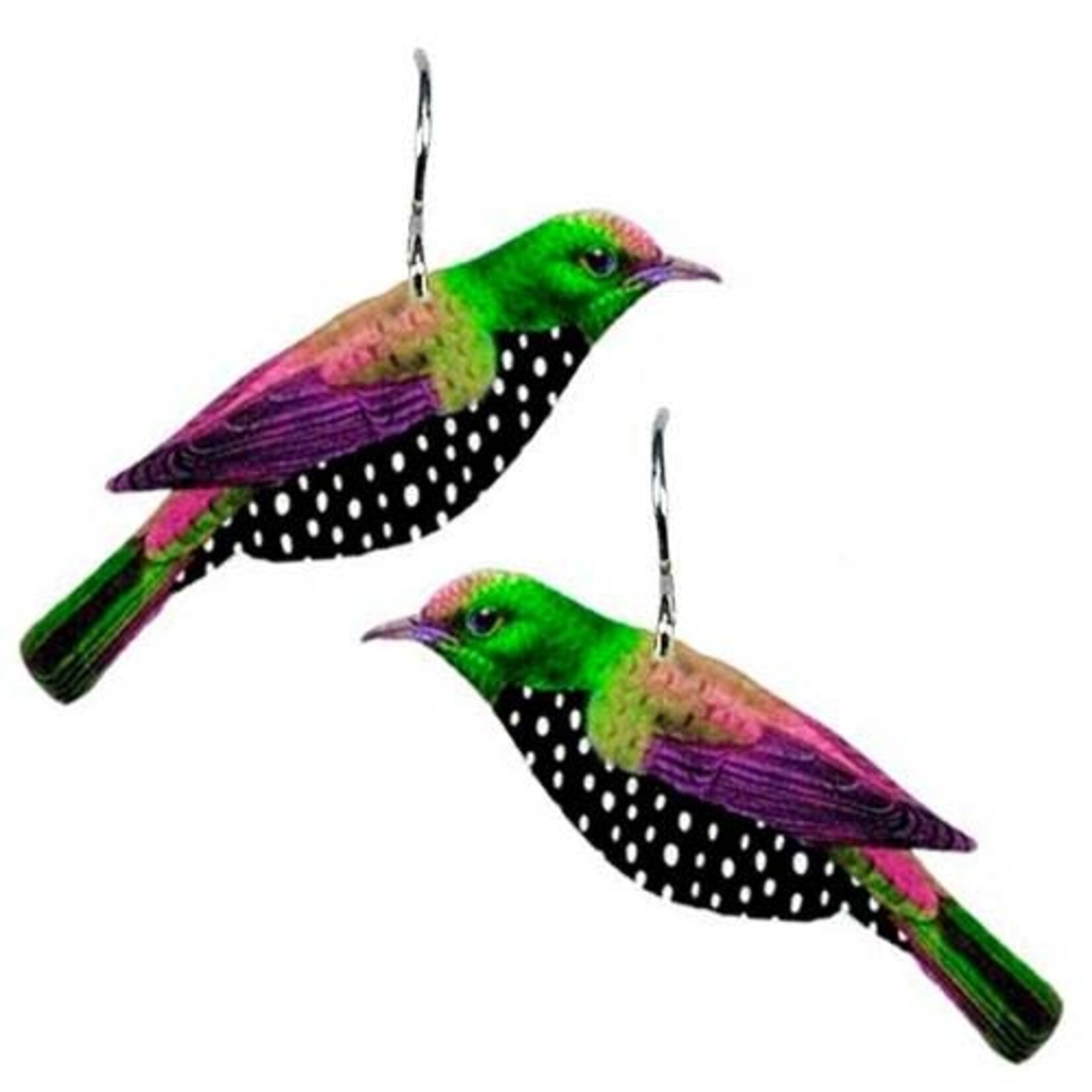 GREEN BIRD w/BLACK DOTS - Bird EARRING