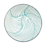 Kiri Porcelain 8.5" Diameter Side Plate - Teal Linear Leaf