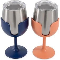Camco WINE TUMBLER NAVY/PEACH