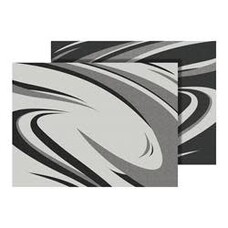 Faulkner patio swish Design mat 9x18 Black/Gray