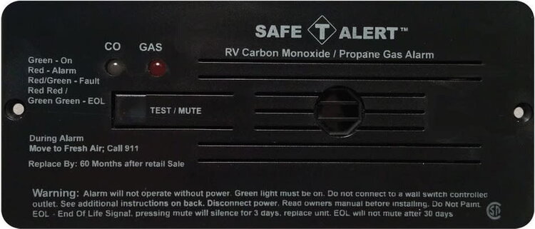 MTI Industry 12v Propane/CO Alarm Flush Black