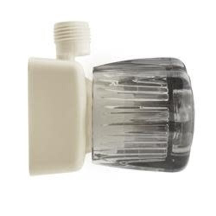 Dura Faucet RV Shower Faucet Valve Diverter with with Smoked Acrylic Knobs Bisque