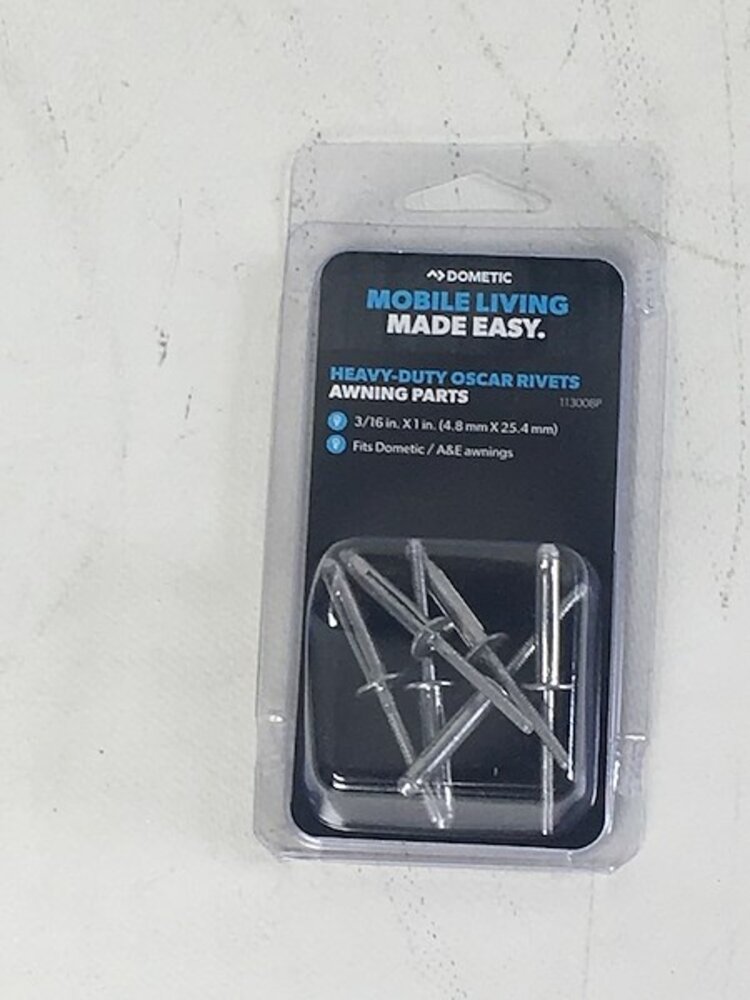 Dometic Awning Rivet; Oscar; 3/16 Inch x 1 Inch; Set Of 6