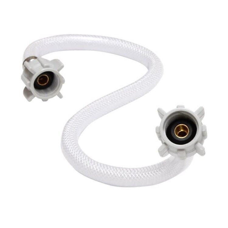 Sunrise Pipe and Suply Ltd Braided Water Riser 24" - White - 1/2" Female X 1/2" Female