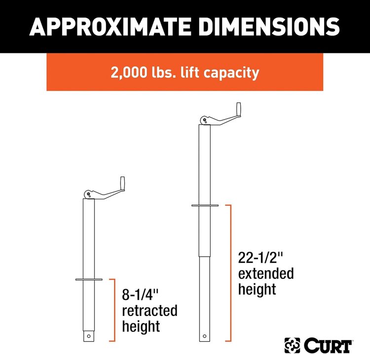CURT 2000 lbs Topwind Jack
