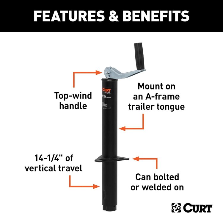 CURT 2000 lbs Topwind Jack