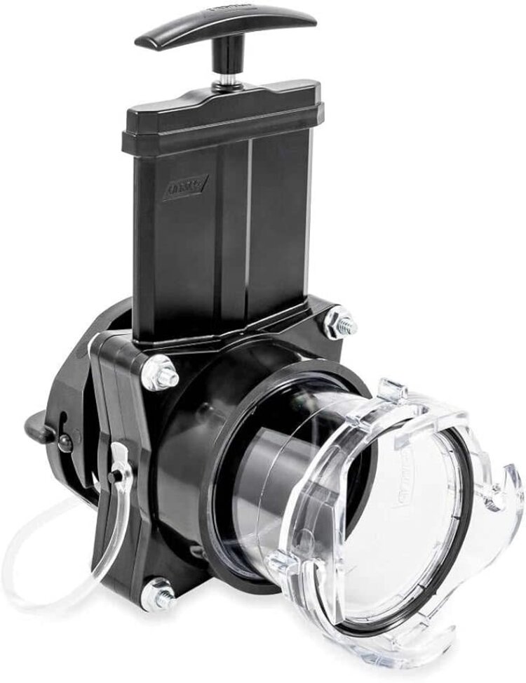 Camco Ready-to-Use Gate Valve with Built-in Clear Adapter , Black