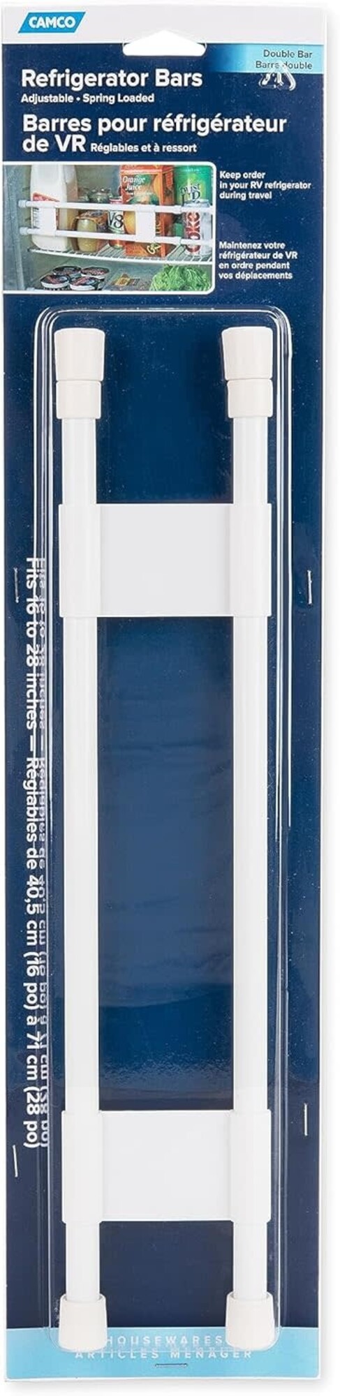 Camco Double Refrigerator White Bars 16-28"