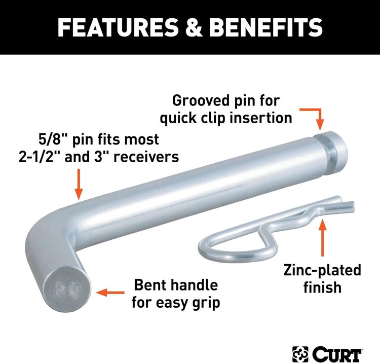 CURT 5/8 PIN & CLIP 3'' X  3''