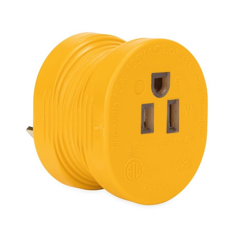 Camco 30 Amp M - 15 Amp F Power Grip Adapter