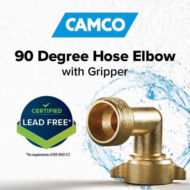 Camco 90 Degree Hose Elbow w/Gripper