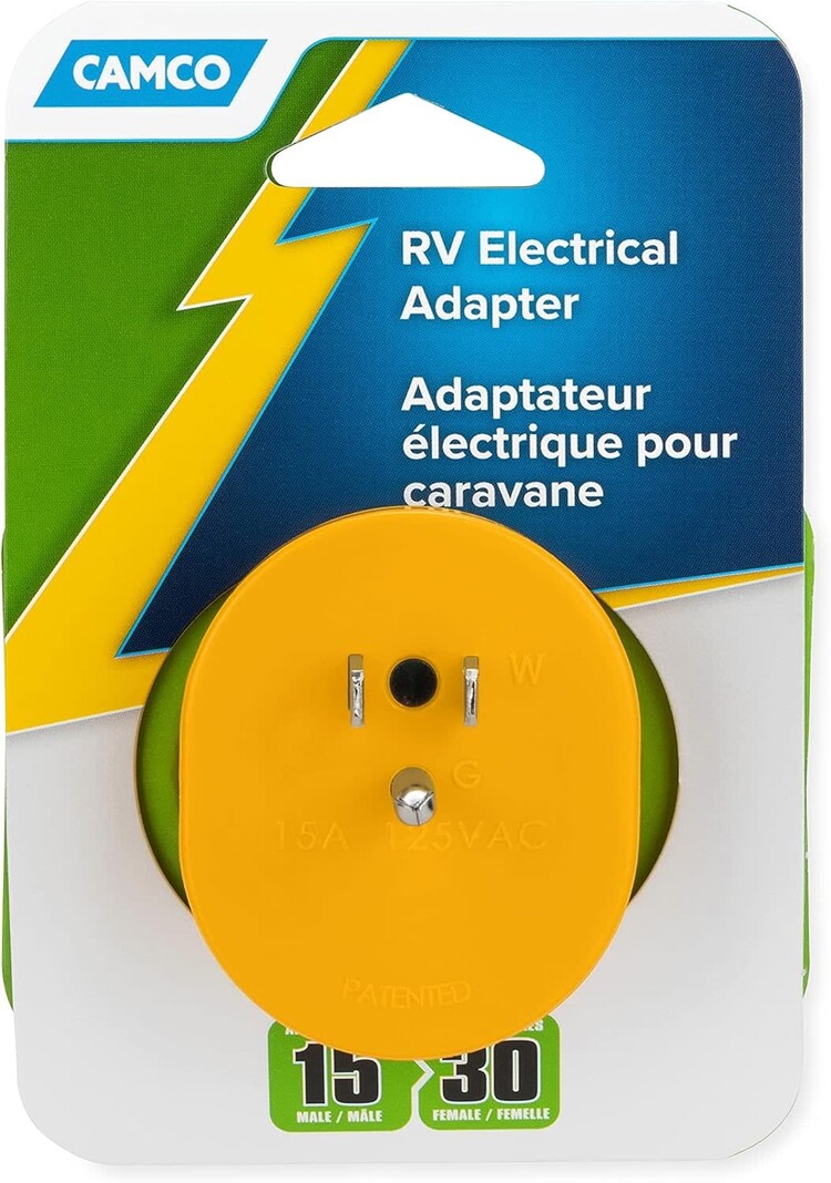 Camco 15M-30F Electrical Adapter CSA Carded