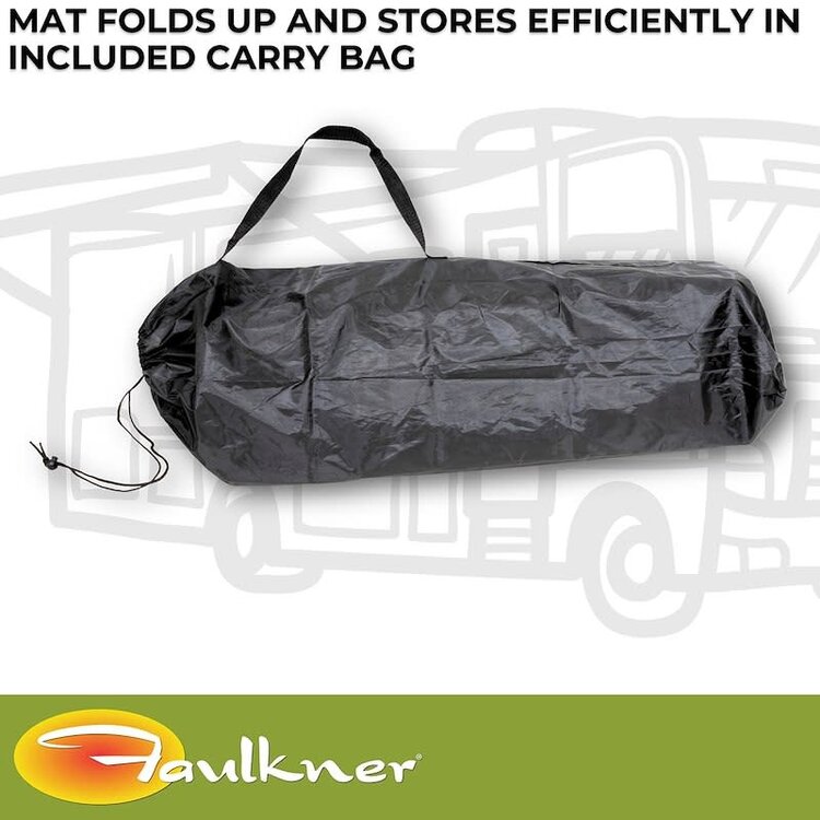 Faulkner Patio Mat Swish 12 Foot  x 9 Foot  Black/ Gray with Solar/ Lights