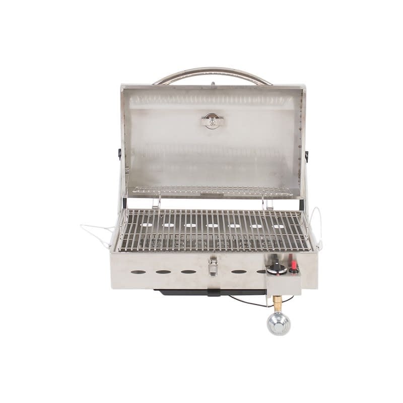 Faulkner 12,000 BTU stainless steel propane BBQ grill for campsite use