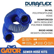 Duraflex Sewer Hose; Gator; 20 Foot Extended Length 24Mil