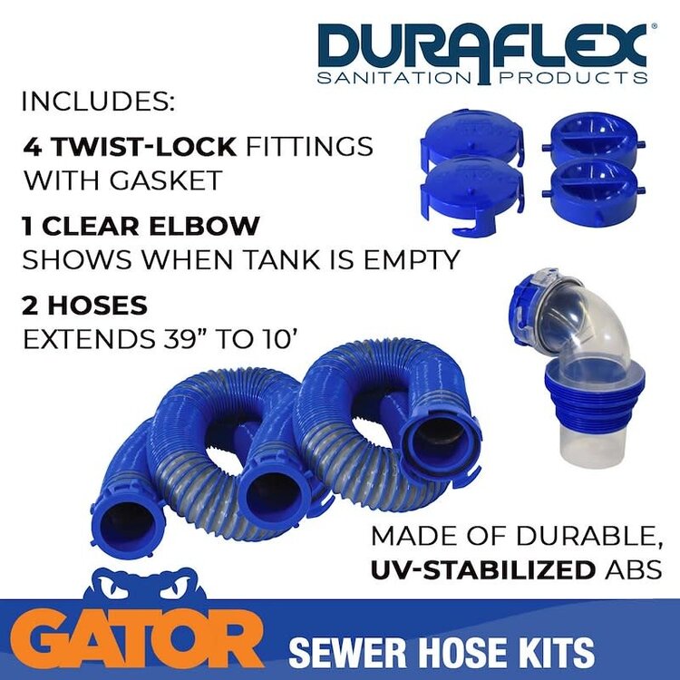 Duraflex Sewer Hose; Gator; 20 Foot Extended Length 24Mil