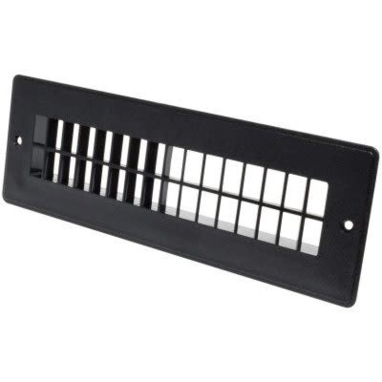 Valterra Heating/ Cooling Register; Floor Mount; 2-1/4 Inch Width x 10 Inch Length; 2-Hole; Black
