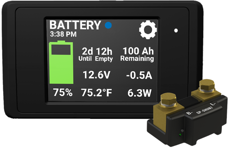 Go Power Battery Manager Kit 3.2" Display and 500A Shunt