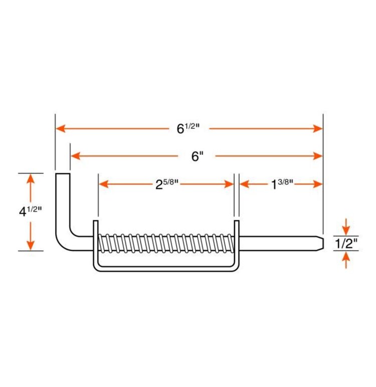 Frameco Spring latch 1/2" long handle pin