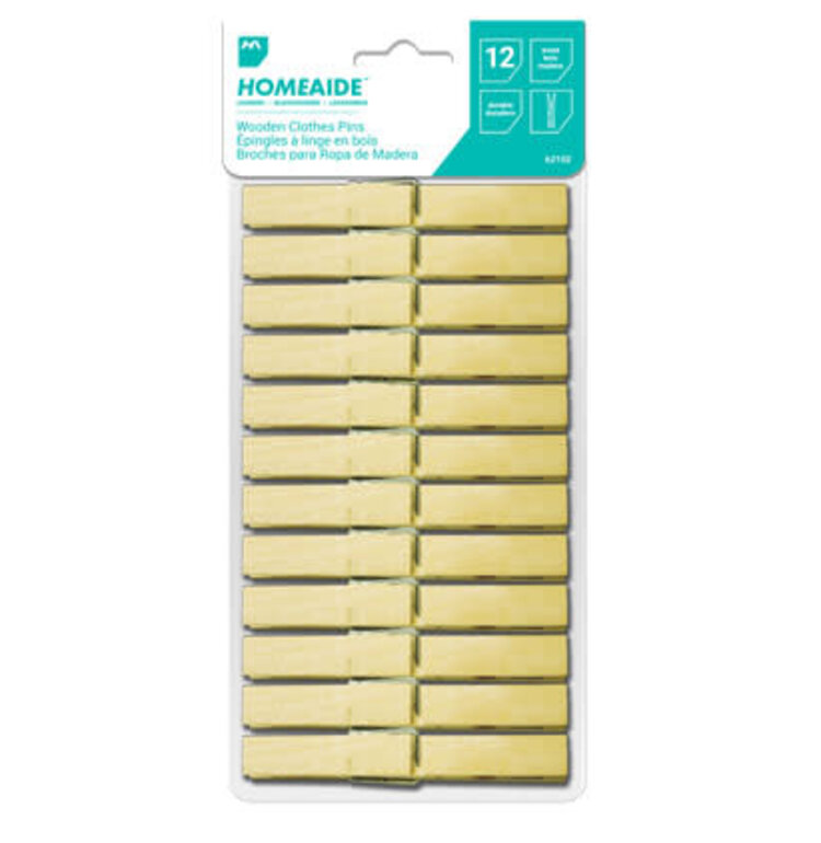 Homeaide HomeAide Jumbo Wooden Clothes Pins ~ 12 per pack