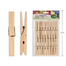 Homeaide Jumbo Wooden Clothes Pins ~ 18 per pack