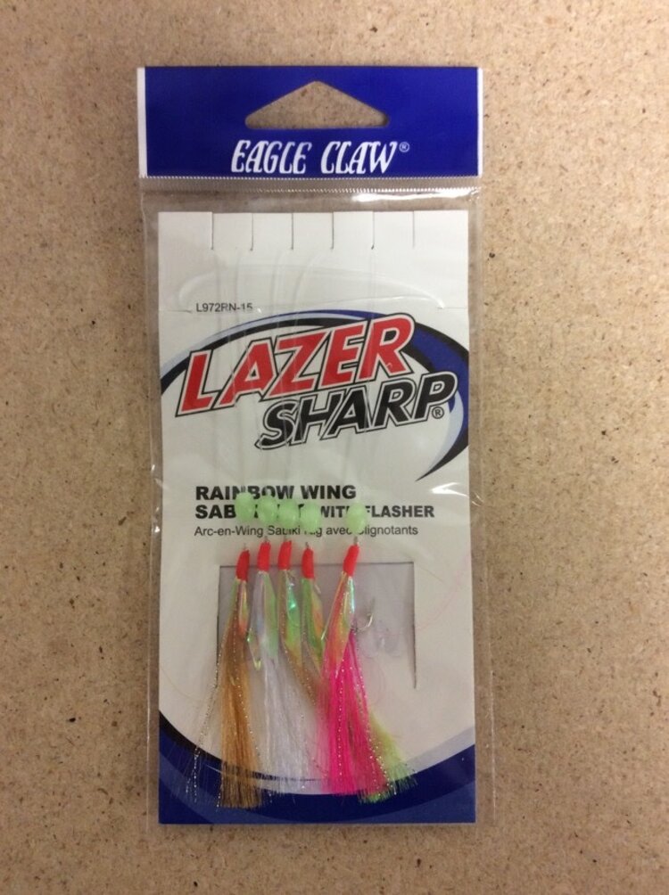 Eagle claw Eagle Claw Rainbow Wing w/Flasher Sabiki Rig, 5/string