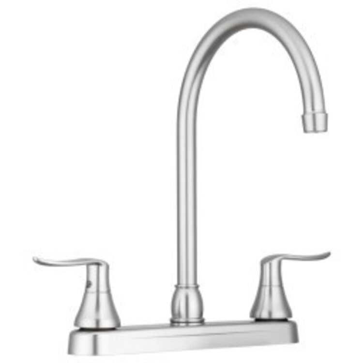 Dura Faucet J-spout kitchen faucet satin-nickle