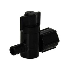 Esco PLUMBING FITTINGS RV; 1/2BARB X 1/2FPT SW STOP VALVE BLACK