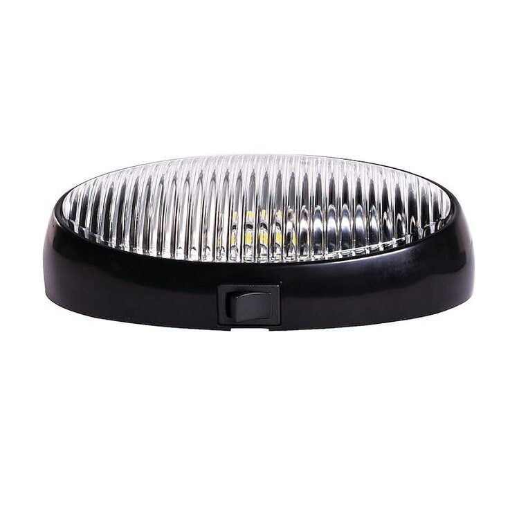 Arcon Porch Light; LED Bulb; 12 Volt; Oval; Clear Lens; Black Base; Single; With Switch