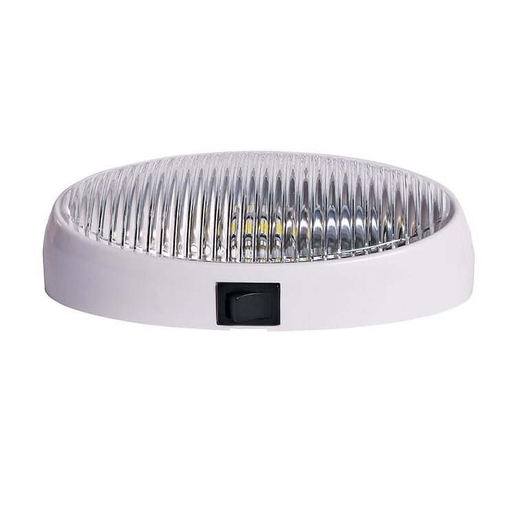 Arcon Porch Light; LED Bulb; 12 Volt ; Clear Lens; White Base; Single; With Switch
