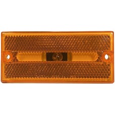 Peterson Mfg. Clearance Light; Incandescent; Rectangular; Amber Lens;  White Base