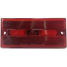 Peterson Mfg. Clearance Light; Incandescent; Rectangular; Red Lens White Base