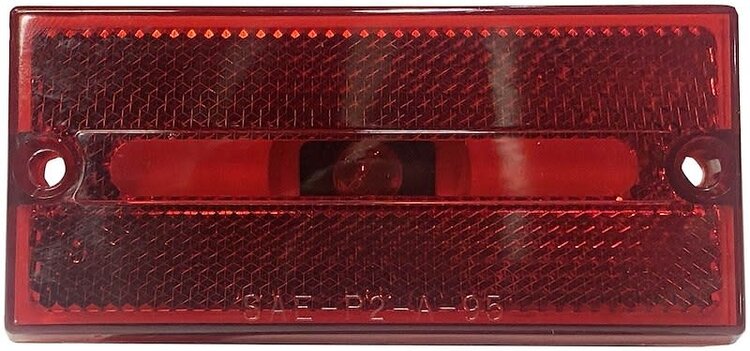 Peterson Mfg. Clearance Light; Incandescent; Rectangular; Red Lens White Base