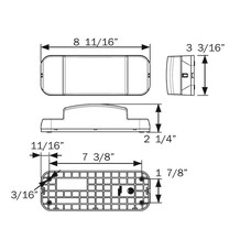 Optronics Trailer Light; Stop/ Turn/ Tail Light; LED; Rectangular Passenger Side; White Base