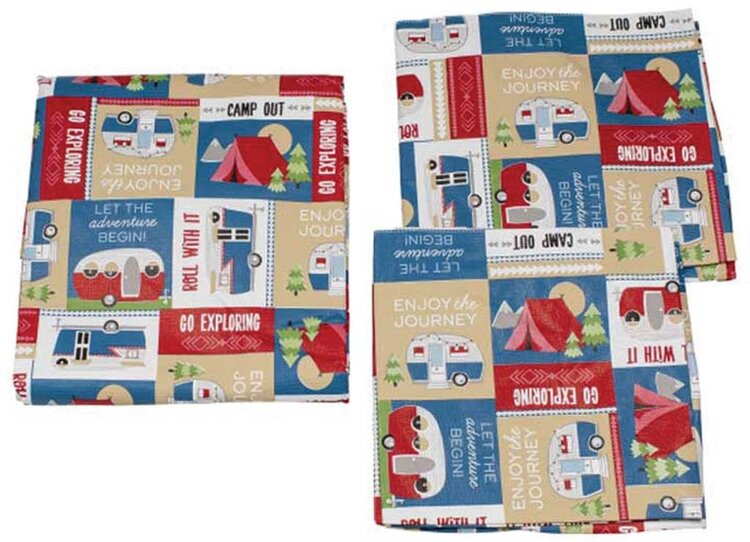 Lippert LIPPERT 3 PC PICNIC TABLE COVER SET-PATCHWORK PRINT