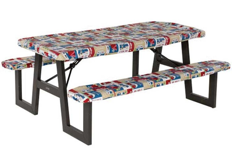 Lippert LIPPERT 3 PC PICNIC TABLE COVER SET-PATCHWORK PRINT